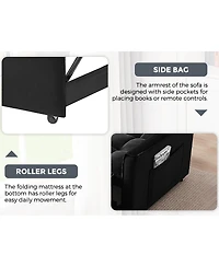 Streamdale Furniture 55-inch 3-in-1 Convertible Sofa Bed with Adjustable Back and Storage