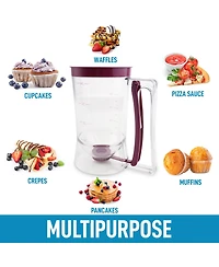 4 Cup Pancake Batter Dispenser with Squeeze Handle - Pancake Dispenser for Batter with Measuring Label
