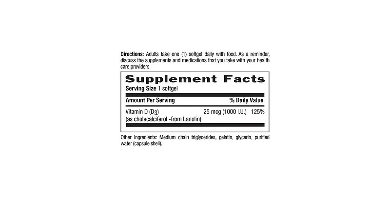 Country Life Vitamin D3 ,1000 Iu ,200 Softgels