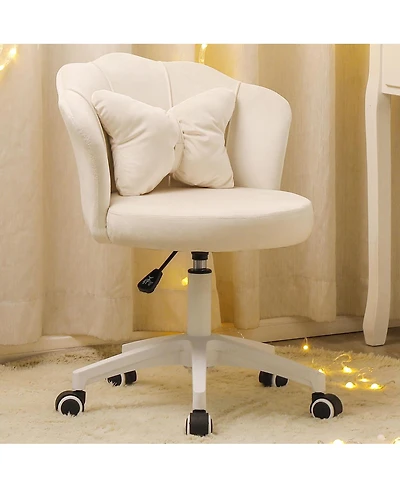 Dyhome Kitchen Chairs Mid-Century Modern Dining Chairs Set of 6, Kitchen Dining Room Chairs, Polyester Upholstered Wishbone Dining Chair