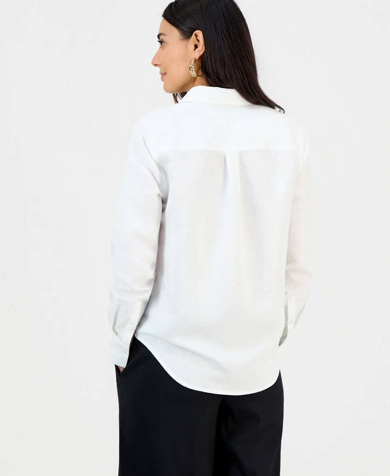 I.n.c. International Concepts Petite Button-Front Long-Sleeve Shirt, Macy's Exclusive