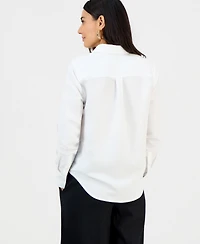 I.n.c. International Concepts Petite Button-Front Long-Sleeve Shirt, Macy's Exclusive