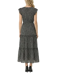 Ny Collection Women's Flutter-Sleeve Tiered Dress