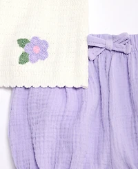 First Impressions Baby Girls' 3M-24M Cotton Embroidered Crochet Top & Shorts, 2-Piece Set, Macy's Exclusive