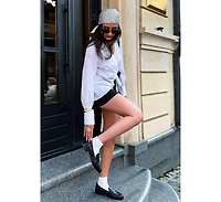 Clotilda Perforated Low Heel Loafers