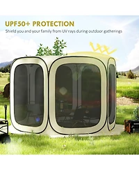 11ft Pop Up Screen Tent, UPF50+ Camping Gazebo w/ Carry Bag,