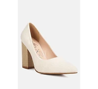 Elsie Canvas Block Heel Pumps