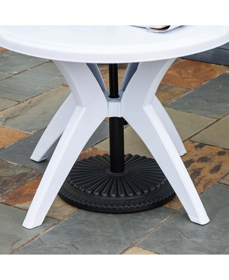 Outsunny Patio Bistro Dining Table with Umbrella Hole,