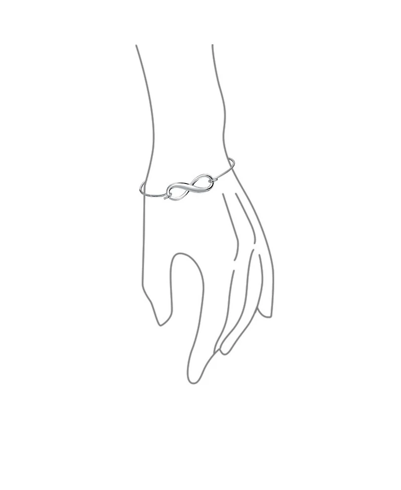 Bling Jewelry Delicate Minimalist Eternal Love Knot figure Eight Infinity Bracelet Bangle Sterling Silver