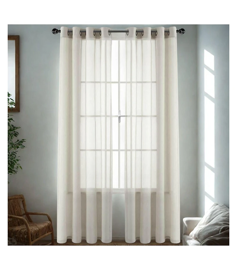 GoodGram Basic Home Grommet Top Sheer Single Window Curtain - 52 in. W x 90 L
