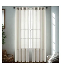 GoodGram Basic Home Grommet Top Sheer Single Window Curtain - 52 in. W x 90 L