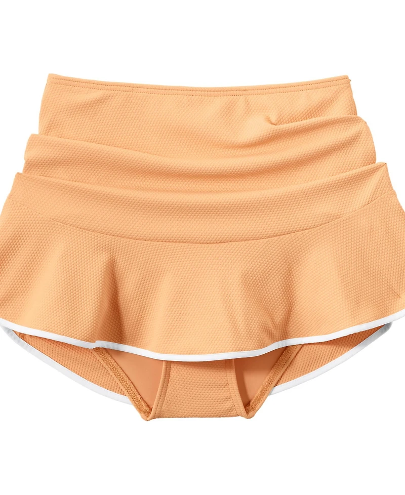 Lands' End Women's Pique Ruffle Hem Mini Swim Skirt