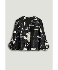 Nocturne Women's Abstract Print Jacquard Blouse