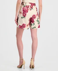 Tahari Asl Women's Floral-Print Pleated Shorts