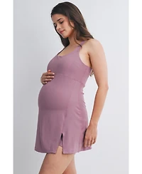 Hello Miz Maternity Sleeveless Scoop Neck Active Dress with Built-In Shorts