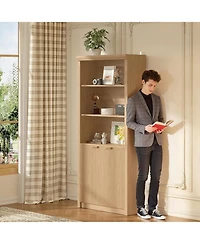 gaomon Tall Book Shelf and Bookcase, Wooden Bookcase with Doors, Modern Book Case with Large Storage Cabinet