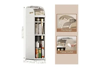 Homfan Slim Rolling Bathroom Storage Cabinet with Drawers, Modern Narrow Plastic Gap Organizer on Wheels