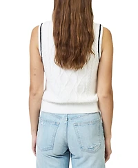 Central Park West Women's Jaden Embroidered Cable Shell