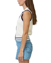 Central Park West Women's Allie Sleeveless Collared Zip Up