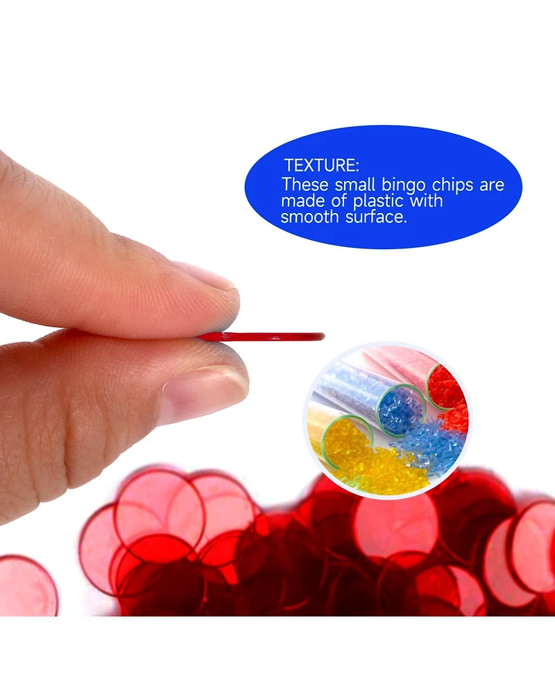 Gse Games & Sports Expert 500 Pieces of 3/4-inch Plastic Transparent Bingo Chips for Game Party
