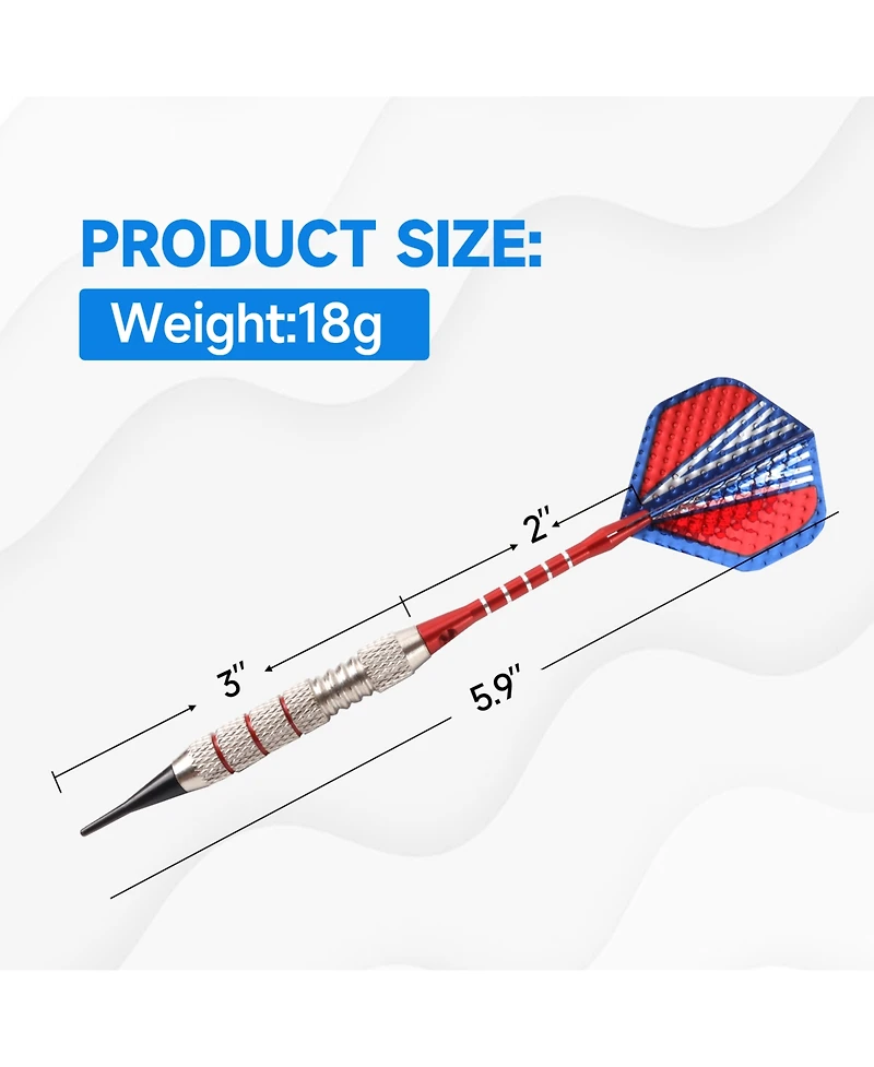 Gse Games & Sports Expert 18 Grams Chrome Soft Tip Darts(6-Pack) - Professional