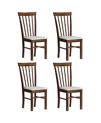 Homcom Farmhouse Wooden Dining Chairs Set of 4