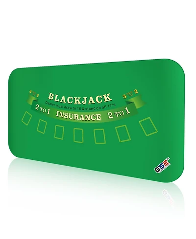 Gse Games & Sports Expert 70" x 35" Casino Blackjack Tabletop Layout Mat with Carrying Bag