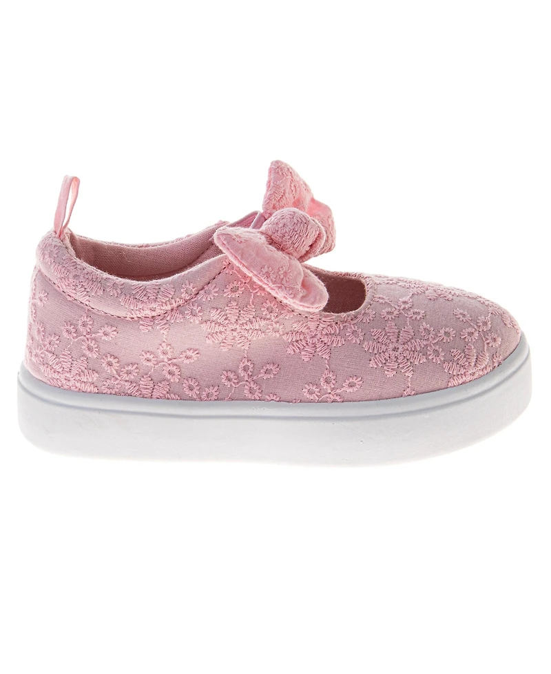 Laura Ashley Little Girls Mj Style Sneakers Classic, Comfortable, and Easy Slip On Shoes (Toddler 5-10)
