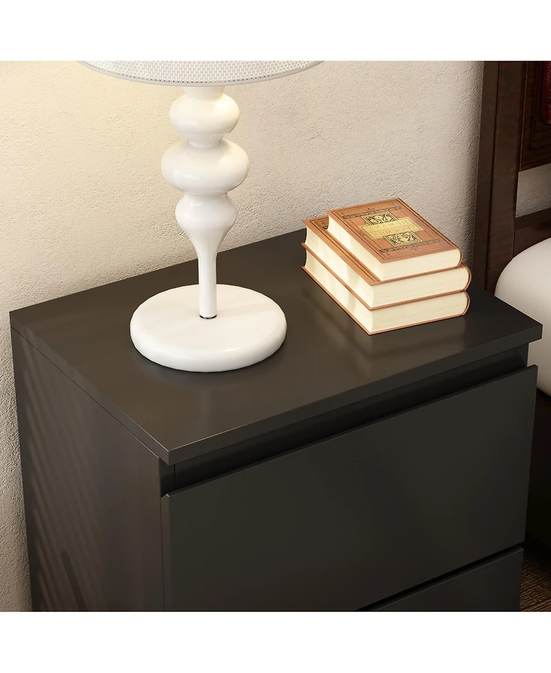 Homsee 2-Drawer Nightstand, Bedside Table,Bedroom Dresser Chest