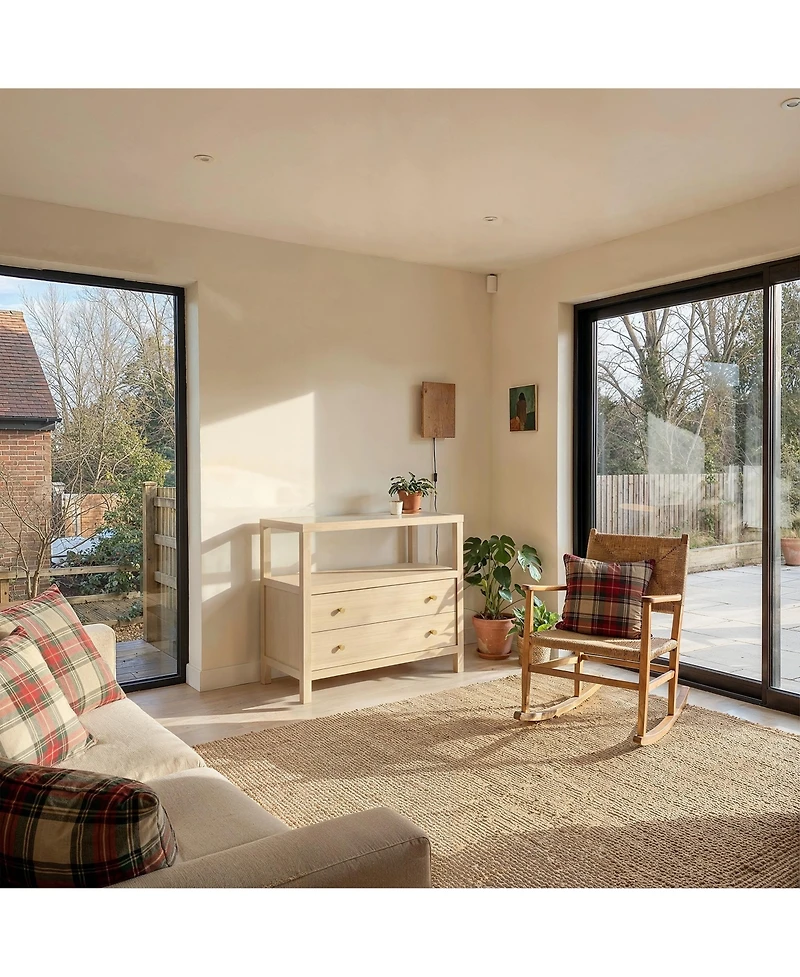 Homsee Solid Wood Chest With Tempered Glass Top , Pre-Assembled Chest