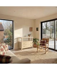 Homsee Solid Wood Chest With Tempered Glass Top , Pre-Assembled Chest