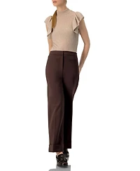 Ivonne Women's Straight-Leg Culotte Pants with Wide Hem