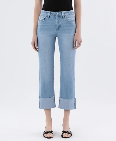 Vervet Women's High Rise Cuffed Straight Jeans