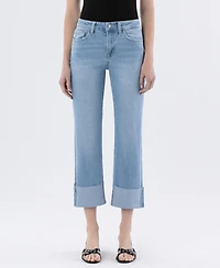 Vervet Women's High Rise Cuffed Straight Jeans