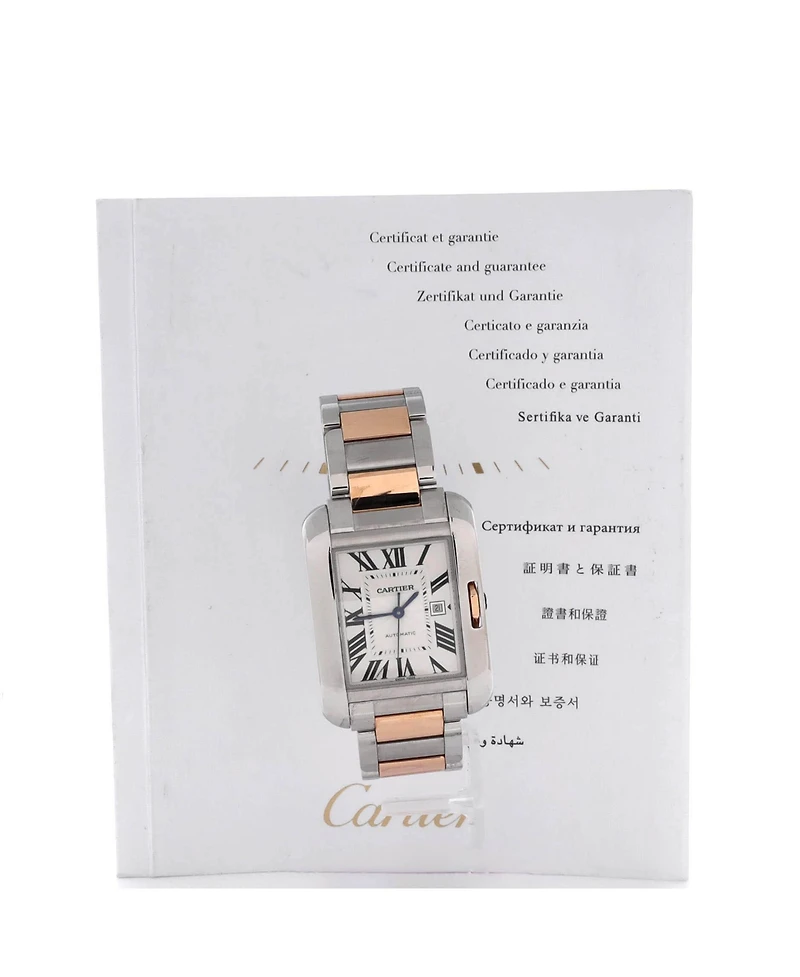 Pre-Owned Cartier Tank Anglaise Automatic Watch in Stainless Steel and Rose Gold 30mm