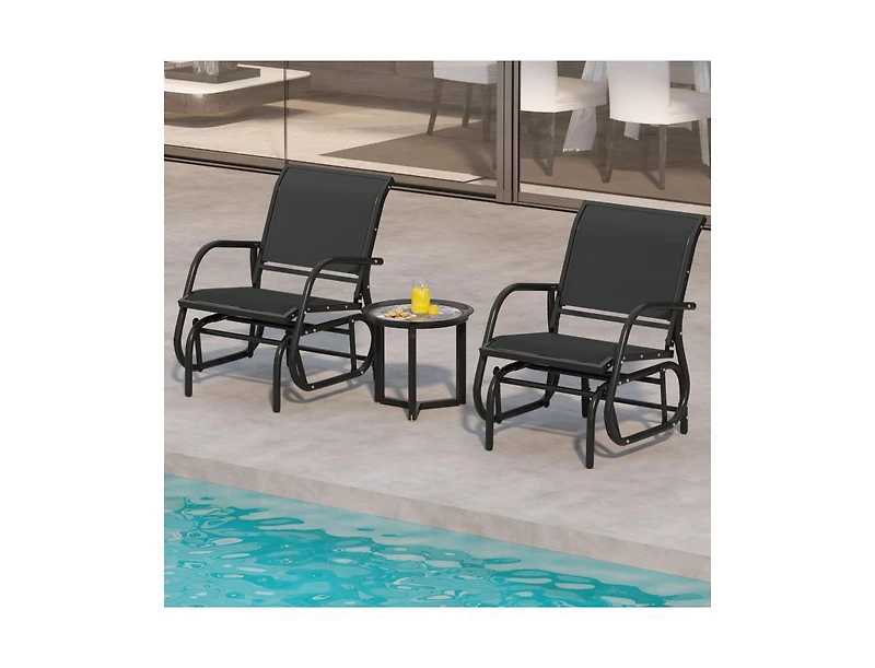 Slickblue Outdoor Single Swing Glider Rocking Chair with Armrest