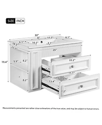 Sillysis 30" Wall Mounted Bathroom Vanity with Sink, Modern Mdf Cabinet, 2 Drawers and Open Shelves for Small Spaces