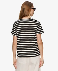 Sanctuary Women's Striped Crewneck Textured Tee