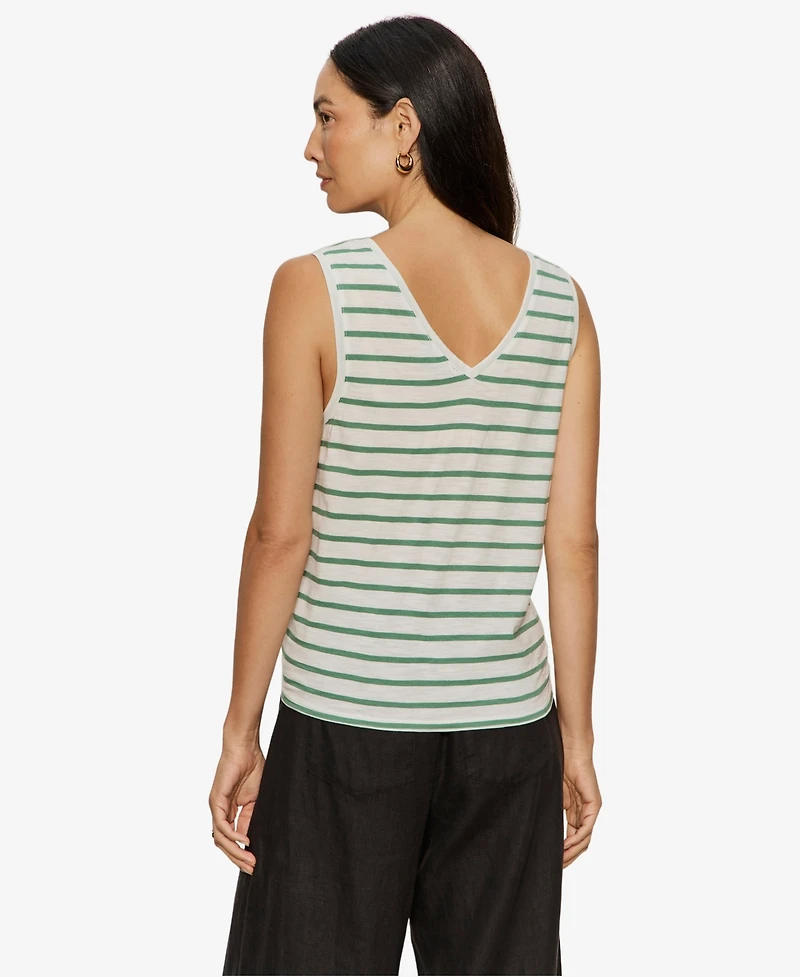 Sanctuary Women's Printed V-Neck Sleeveless Tie-Hem Tank Top