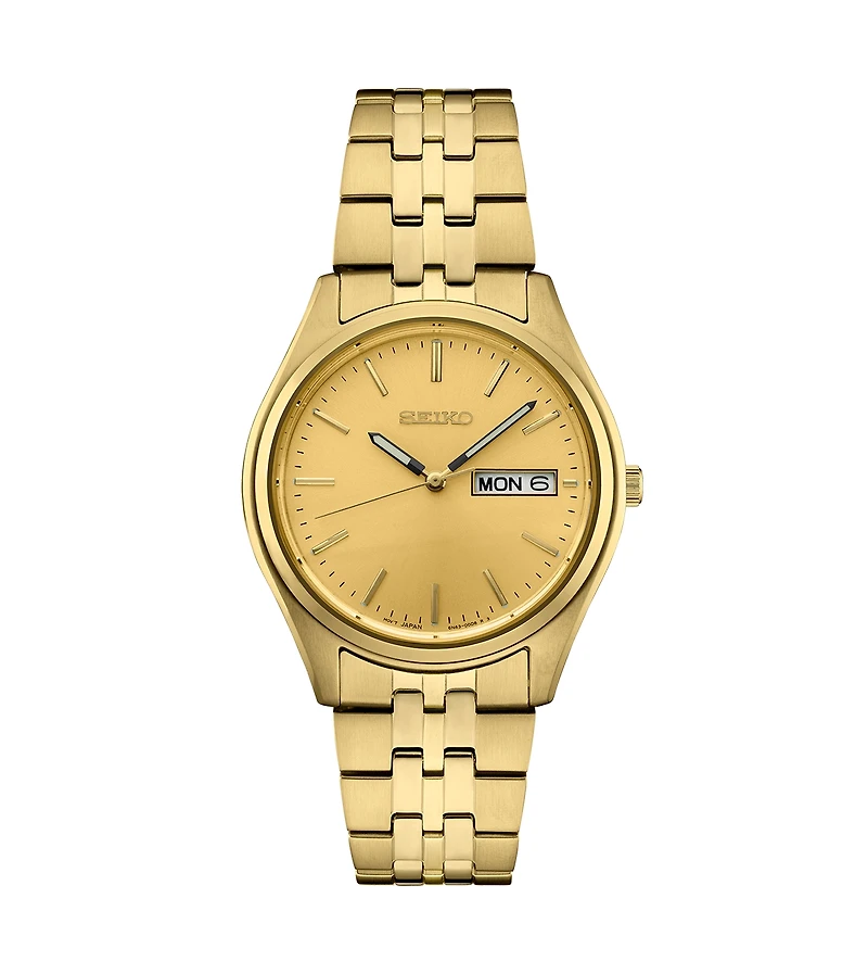 Seiko Men's Gold Stainless Steel Dial Bracelet Watch, 36.9mm