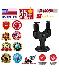 5 Core Guitar Wall Mount Hanger Black 2 Pack | Easy Lock and Adjustable