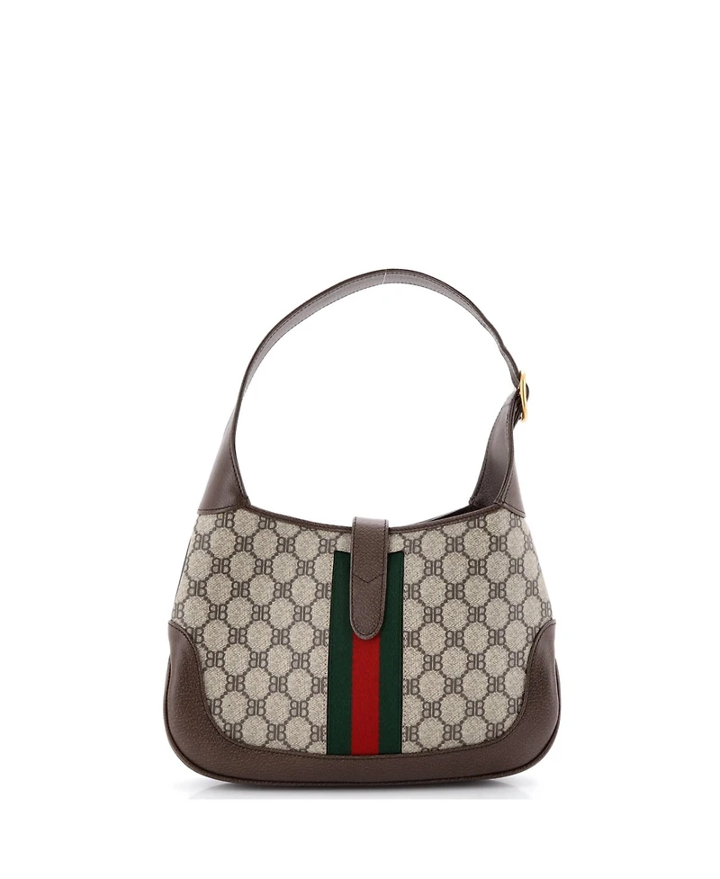 Pre-Owned Balenciaga Small x Gucci The Hacker Project Jackie 1961 Hobo Bb Coated Canvas