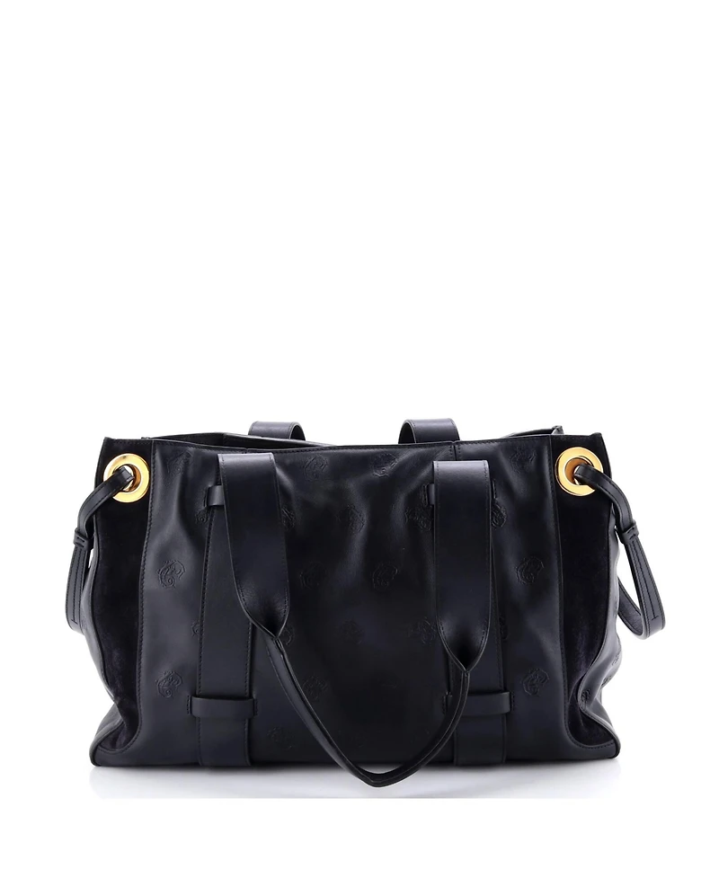 Pre-Owned Chloe Medium Tao Zipped Tote Little Horses Embroidered Leather