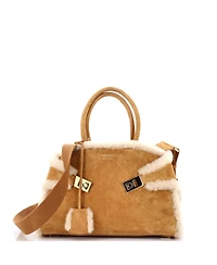 Pre-Owned Salvatore Ferragamo Medium Hug Top Handle Bag Suede and Shearling