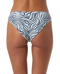 O'Neill Women's Margo Abstract Comber Mid-Rise Bikini Bottom