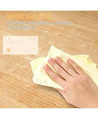 Yigii kitchen cart, beveled shelves with storage, solid wood top, adjustable shelves