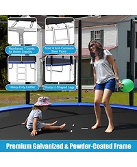 Gymax Outdoor Trampoline Bounce Combo W/Safety Closure Net Ladder