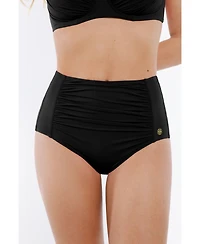 Popilush Women's Shapewear Ruched Tummy Control Bikini Top & High Waist Bottom Set