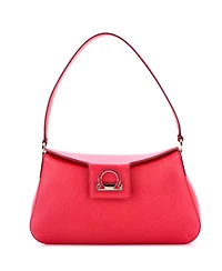 Pre-Owned Salvatore Ferragamo East West Trifolio Shoulder Bag Leather