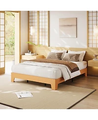 gaomon Bed Frame Underbed Storage Clearance Wood Metal Slat No Headboard No Box Spring Easy Assembly Pine